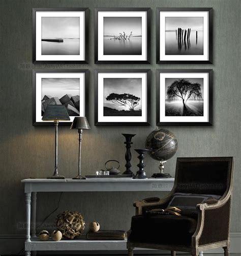 black and white framed artwork.